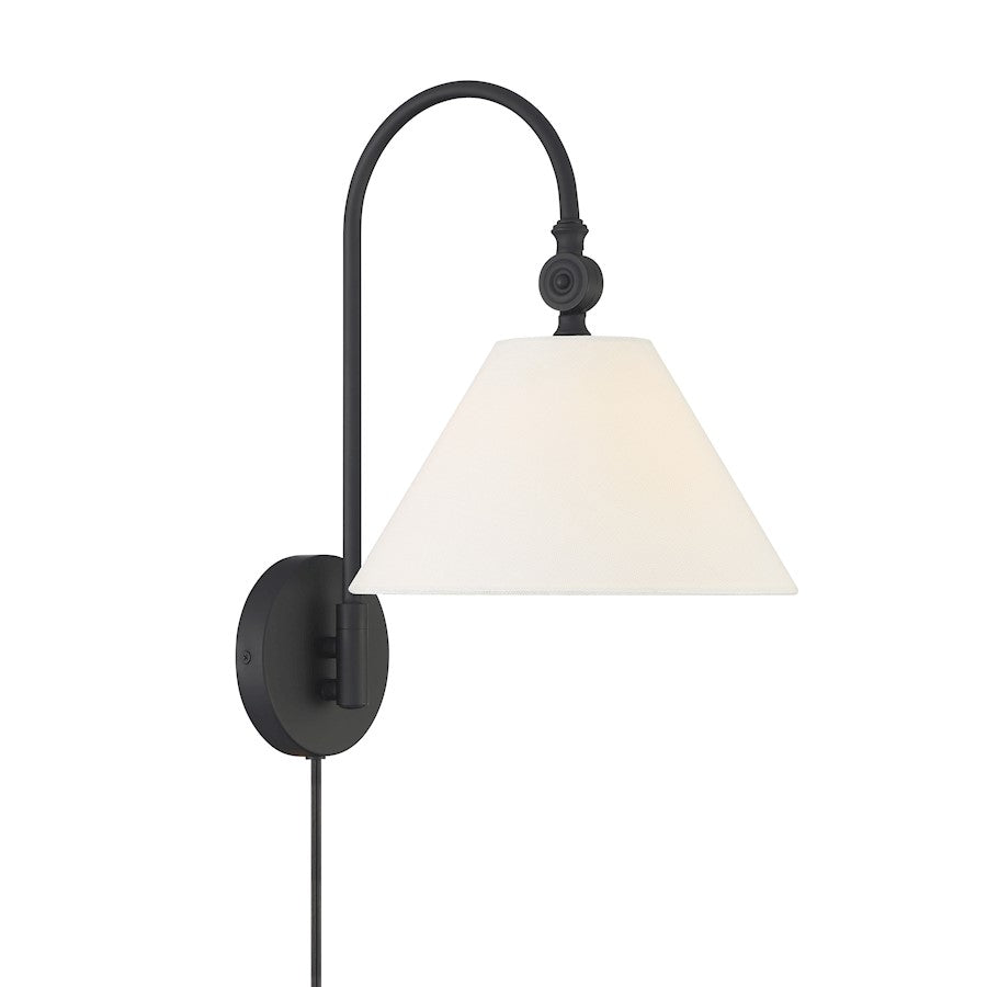 Savoy House 1-Light 16" Wall Sconce, Matte Black - M90085MBK