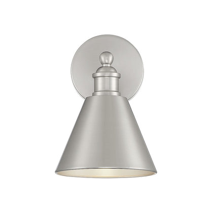 1-Light 10" Wall Sconce, Brushed Nickel /Metallic