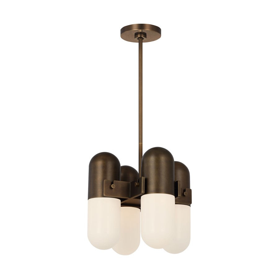 Visual Comfort Modern Capsule 4 Light 13.7" Chandelier, Brass