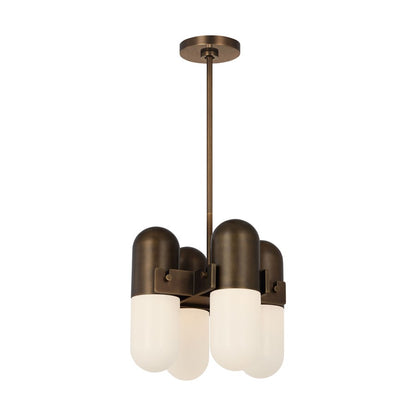 Visual Comfort Modern Capsule 4 Light 13.7" Chandelier, Brass