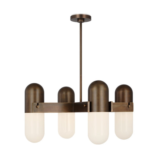 Visual Comfort Modern Capsule 4 Light 23.9" Chandelier, Brass - AKCH597WDDBMG