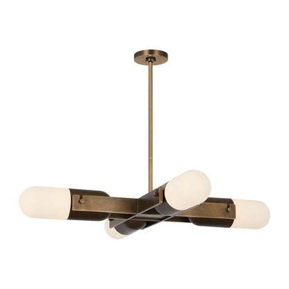 Visual Comfort Modern Capsule 4 Light 23.9" Chandelier, Brass