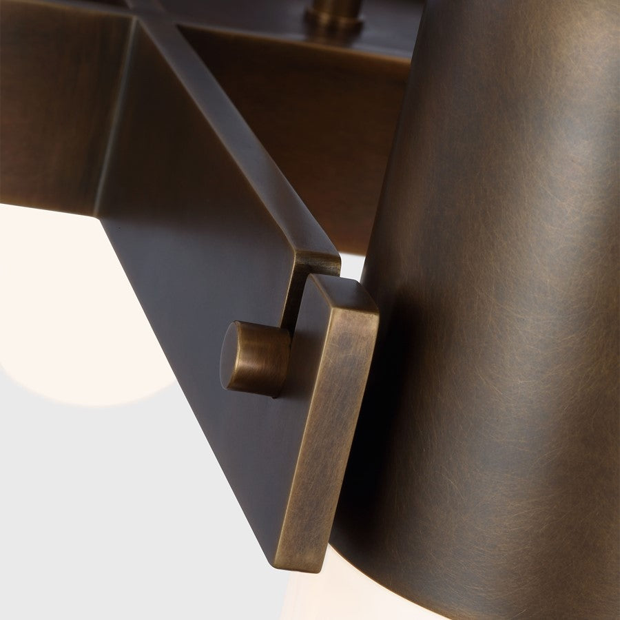 Visual Comfort Modern Capsule 4 Light 23.9" Chandelier, Brass