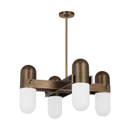 Visual Comfort Modern Capsule 4 Light 23.9" Chandelier, Brass