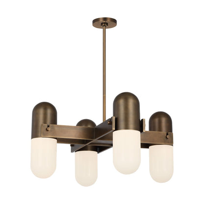 Visual Comfort Modern Capsule 4 Light 23.9" Chandelier, Brass