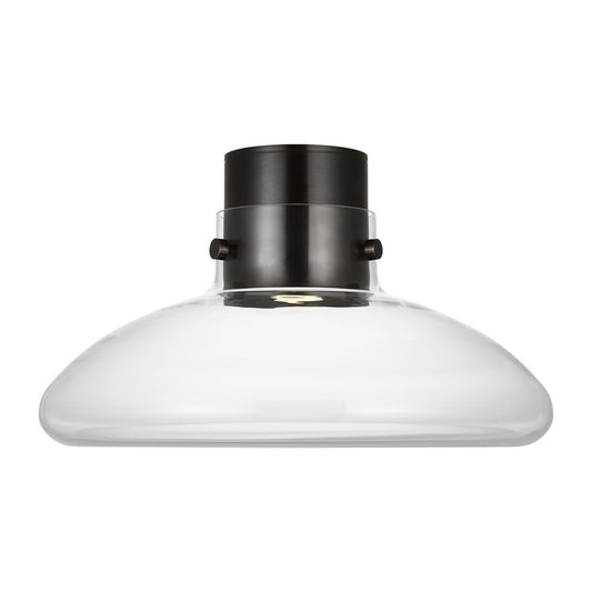 Visual Comfort Modern Morgan 1 Light 18" Flush Mount, BZ/Clear - AKFM592WDBBZCE