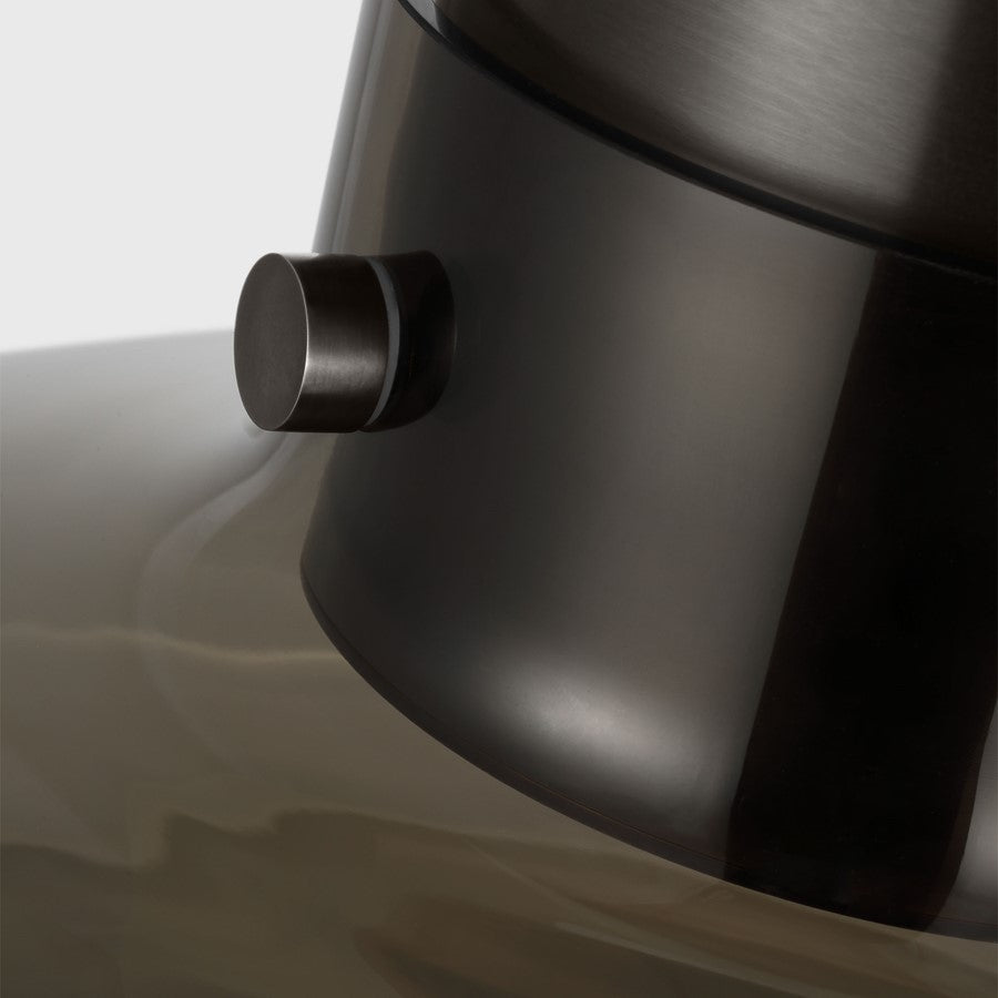 Visual Comfort Modern Morgan 1 Light 18" Flush Mount, BZ/Smoke