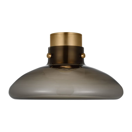 Visual Comfort Modern Morgan 1Lt 18" Flush Mount, Brass/Smoke - AKFM592WDHABSM