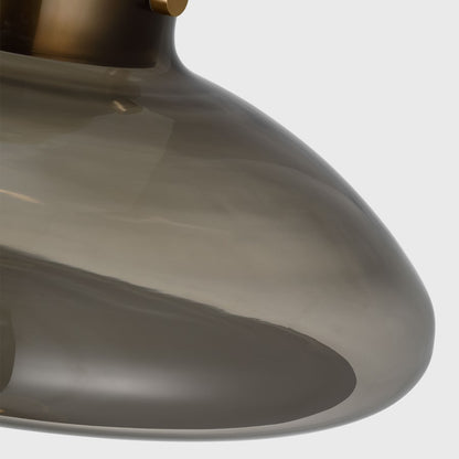 Visual Comfort Modern Morgan 1Lt 18" Flush Mount, Brass/Smoke