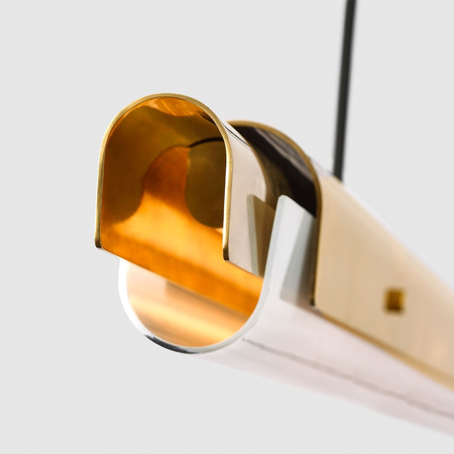 Visual Comfort Modern Ambrose 1Lt 72" Linear Chandelier, Brass