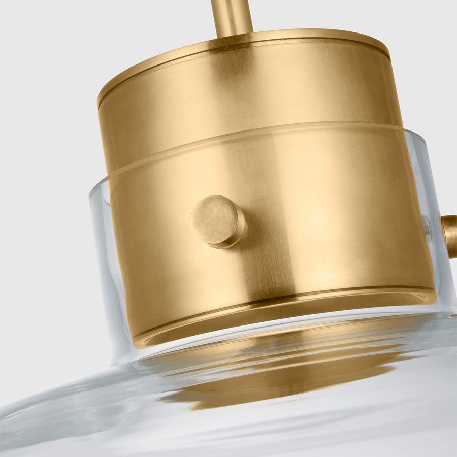 Visual Comfort Modern Morgan 1Lt 22" Pendant, Brass/Clear Glass