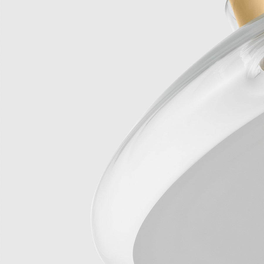 Visual Comfort Modern Morgan 1Lt 22" Pendant, Brass/Clear Glass