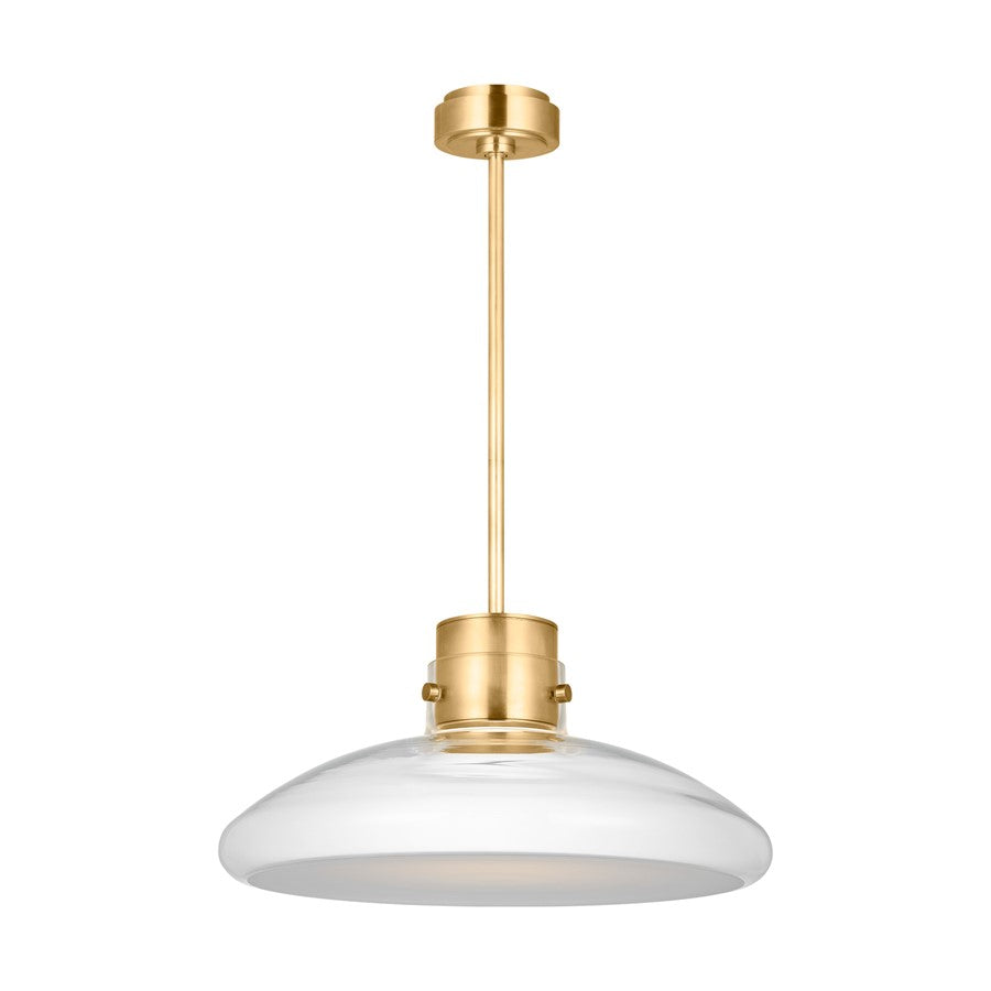 Visual Comfort Modern Morgan 1Lt 22" Pendant, Brass/Clear Glass