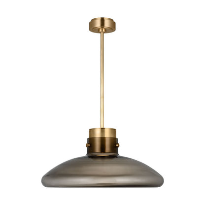 Visual Comfort Modern Morgan 1Lt 22" Pendant, Brass/Smoke Glass - AKPD593WDHABSM