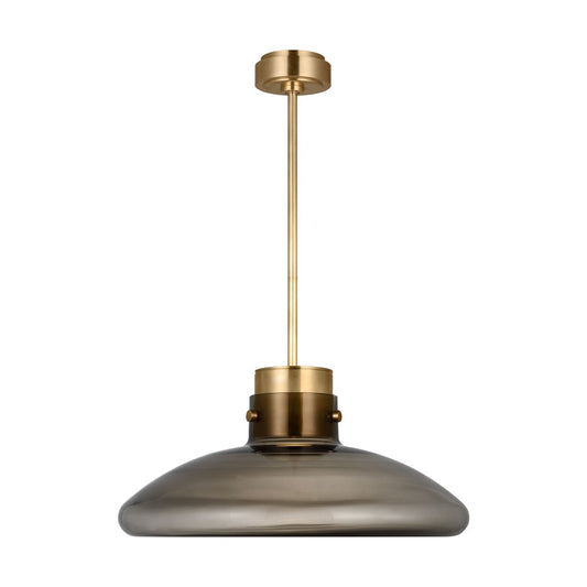 Visual Comfort Modern Morgan 1Lt 22" Pendant, Brass/Smoke Glass - AKPD593WDHABSM