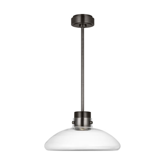 Visual Comfort Modern Morgan 1 Light 16" Pendant, Bronze/Clear - AKPD594WDBBZCE