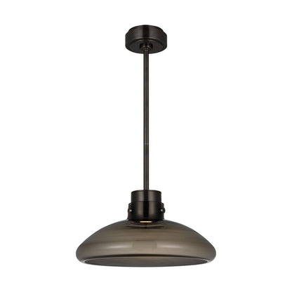 Visual Comfort Modern Morgan 1 Light 16" Pendant, Bronze/Smoke