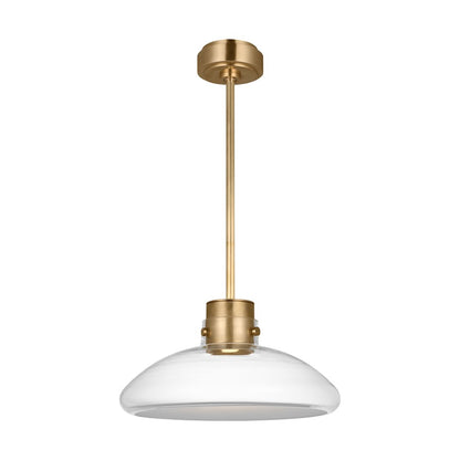 Visual Comfort Modern Morgan 1Lt 16" Pendant, Brass/Clear Glass