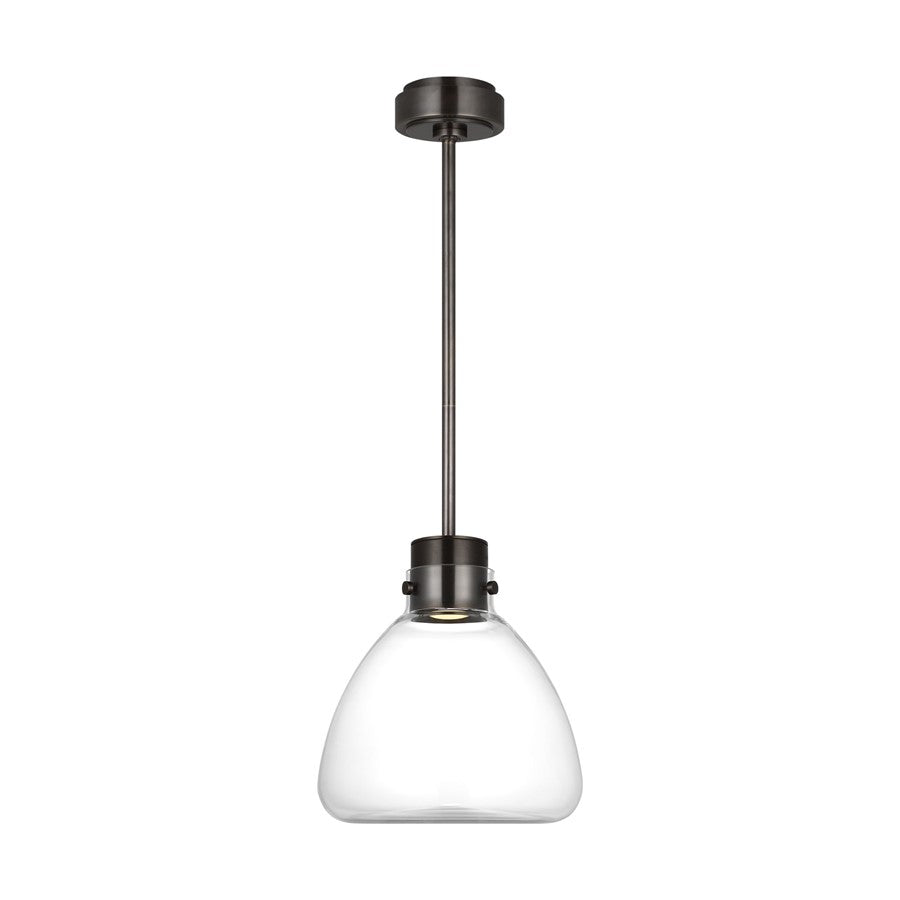 Visual Comfort Modern Morgan 1 Light 12" Pendant, Bronze/Clear - AKPD595WDBBZCE