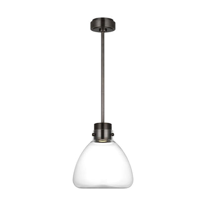 Visual Comfort Modern Morgan 1 Light 12" Pendant, Bronze/Clear - AKPD595WDBBZCE