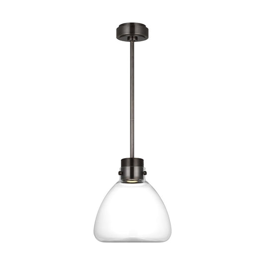 Visual Comfort Modern Morgan 1 Light 12" Pendant, Bronze/Clear - AKPD595WDBBZCE