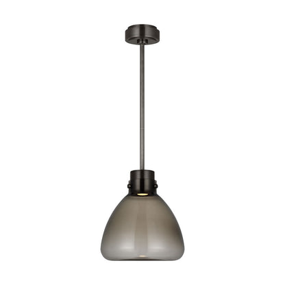 Visual Comfort Modern Morgan 1 Light 12" Pendant, Bronze/Smoke - AKPD595WDBBZSM