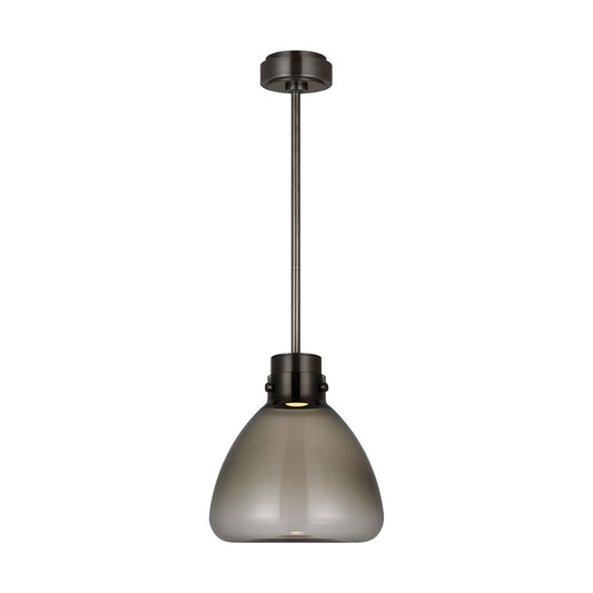 Visual Comfort Modern Morgan 1 Light 12" Pendant, Bronze/Smoke - AKPD595WDBBZSM