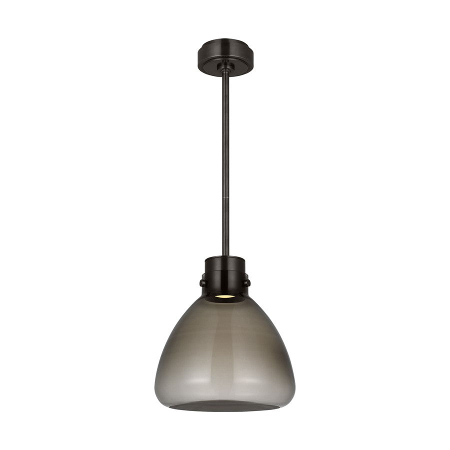 Visual Comfort Modern Morgan 1 Light 12" Pendant, Bronze/Smoke