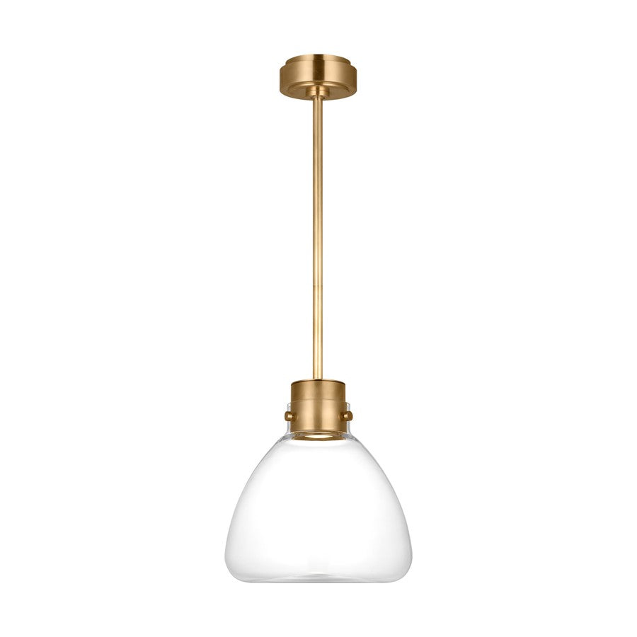Visual Comfort Modern Morgan 1Lt 12" Pendant, Brass/Clear Glass - AKPD595WDHABCE