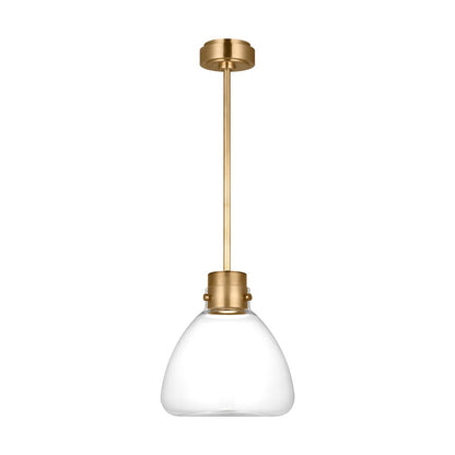 Visual Comfort Modern Morgan 1Lt 12" Pendant, Brass/Clear Glass - AKPD595WDHABCE