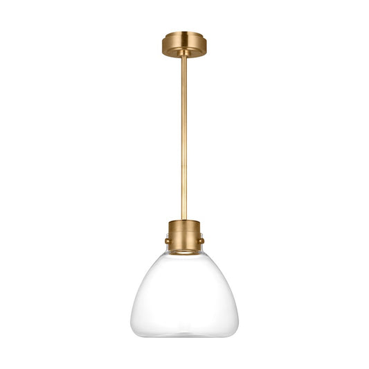 Visual Comfort Modern Morgan 1Lt 12" Pendant, Brass/Clear Glass - AKPD595WDHABCE