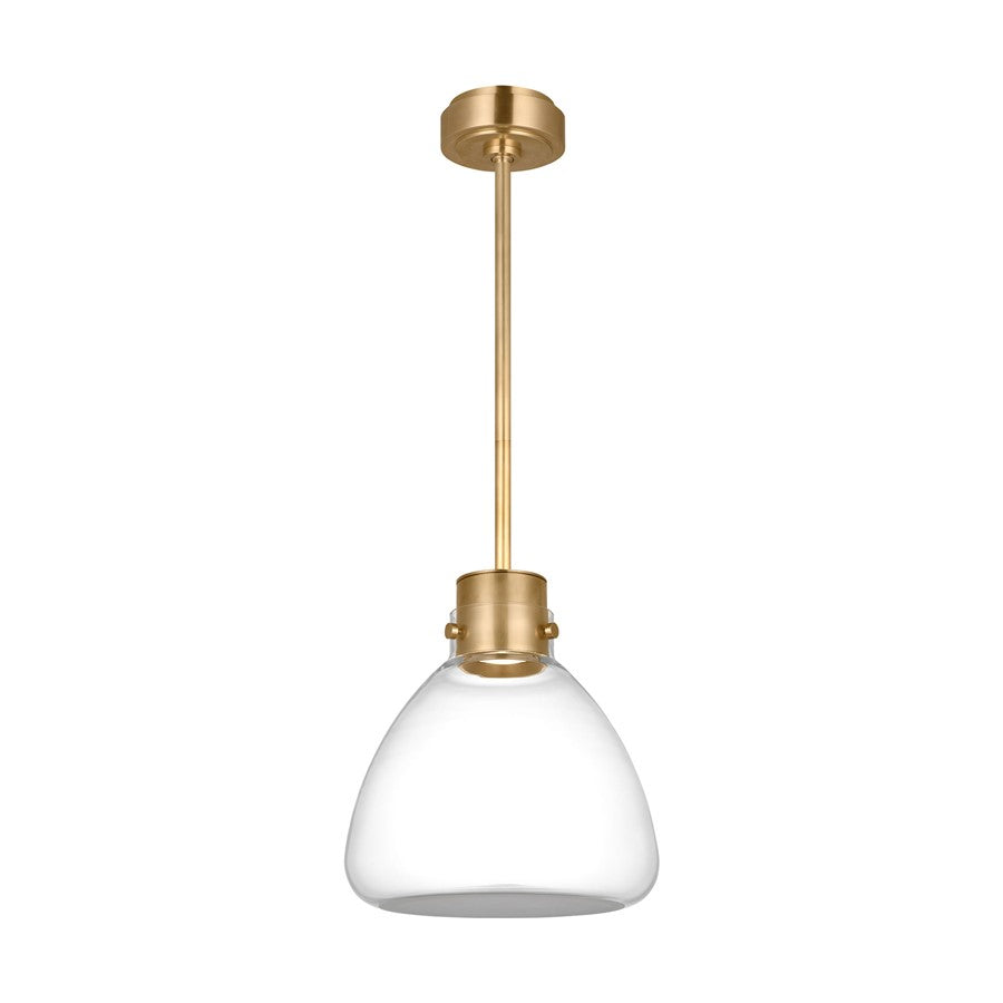 Visual Comfort Modern Morgan 1Lt 12" Pendant, Brass/Clear Glass