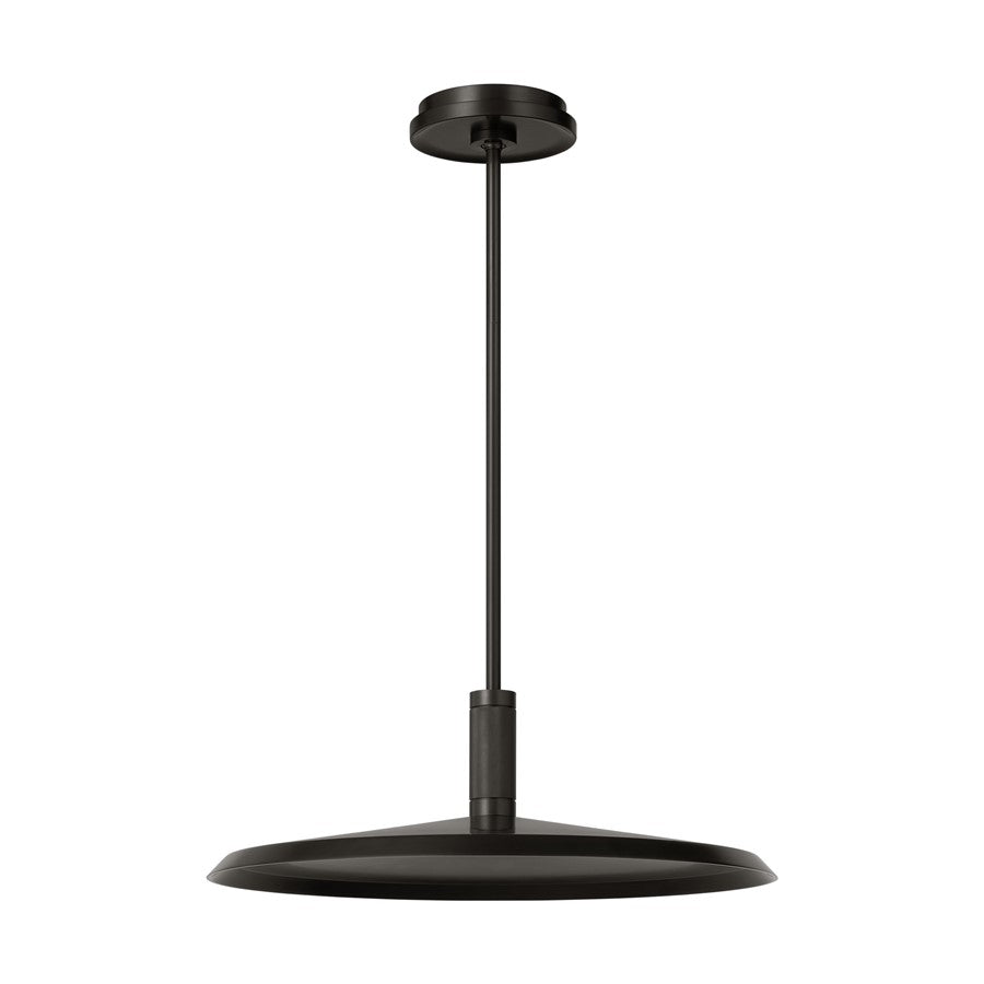 Visual Comfort Modern Saucer Direct 1 Light 18" Pendant, Bronze