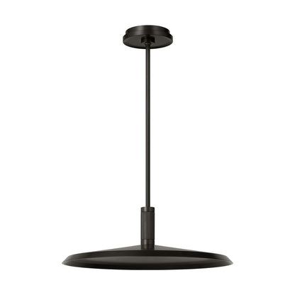 Visual Comfort Modern Saucer Direct 1 Light 18" Pendant, Bronze