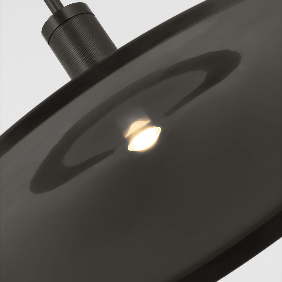 Visual Comfort Modern Saucer Direct 1 Light 24" Pendant, Bronze