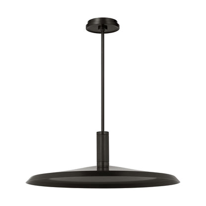 Visual Comfort Modern Saucer Direct 1 Light 24" Pendant, Bronze