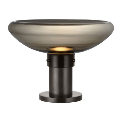 Visual Comfort Modern Morgan 1 Light 16" Table Lamp, BZ/Smoke