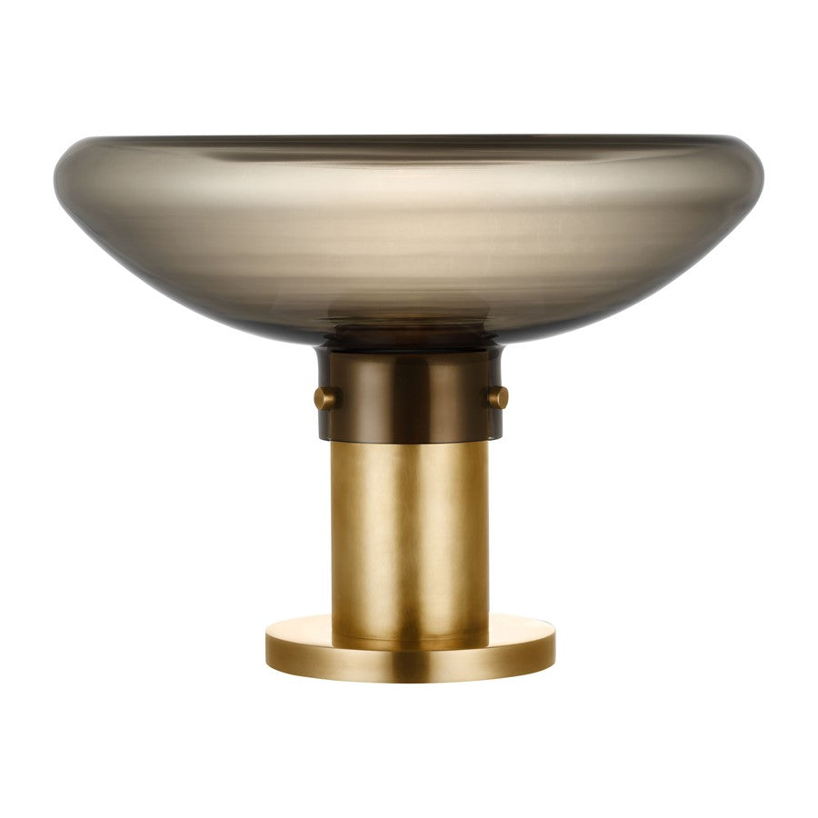 Visual Comfort Modern Morgan 1Lt 16" Table Lamp, Brass/Smoke