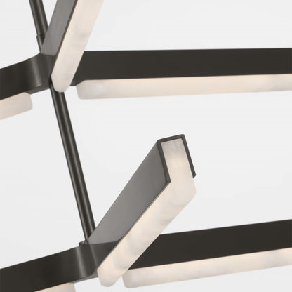 Visual Comfort Modern Linea 6 Light 56" Chandelier, Bronze