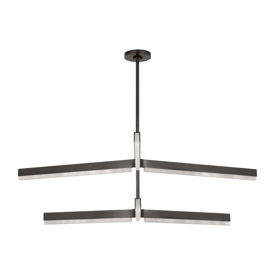 Visual Comfort Modern Linea 6 Light 56" Chandelier, Bronze