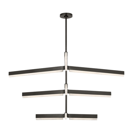 Visual Comfort Modern Linea 9 Light 56" Chandelier, Bronze - KWCH70527BZALB