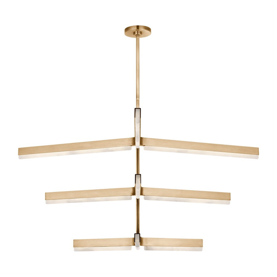 Visual Comfort Modern Linea 9 Light 56" Chandelier, Brass - KWCH70527HABALB