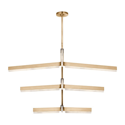 Visual Comfort Modern Linea 9 Light 56" Chandelier, Brass - KWCH70527HABALB