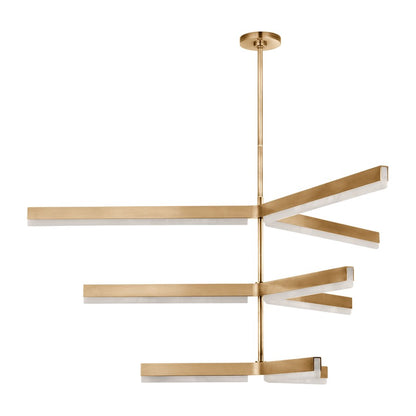 Visual Comfort Modern Linea 9 Light 56" Chandelier, Brass