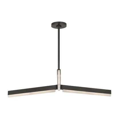 Visual Comfort Modern Linea 3 Light 42" Chandelier, Bronze - KWCH70627BZALB