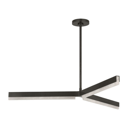 Visual Comfort Modern Linea 3 Light 42" Chandelier, Bronze