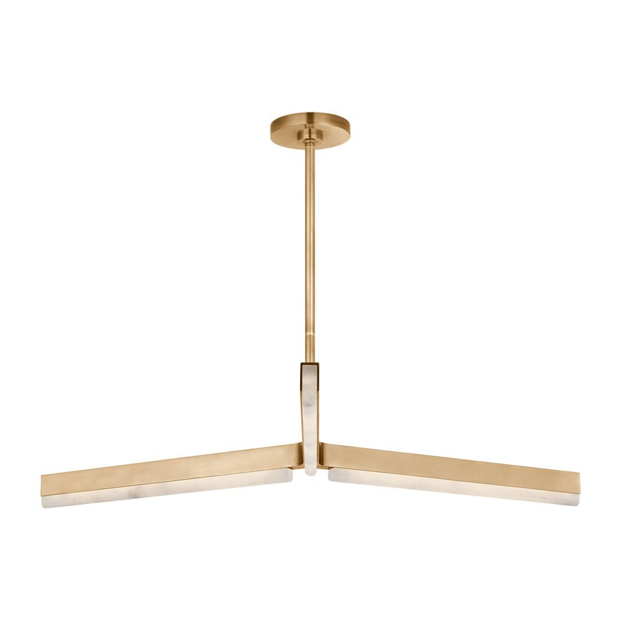 Visual Comfort Modern Linea 3 Light 42" Chandelier, Brass - KWCH70627HABALB