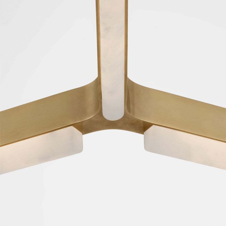 Visual Comfort Modern Linea 3 Light 42" Chandelier, Brass