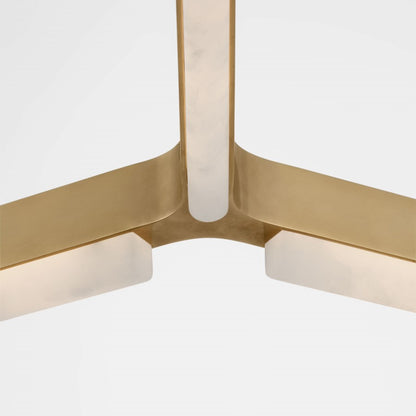 Visual Comfort Modern Linea 3 Light 42" Chandelier, Brass