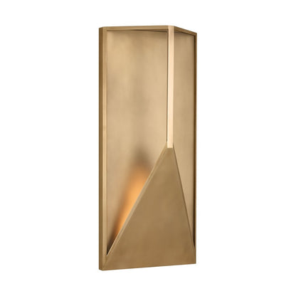 Visual Comfort Modern Punto 10" Outdoor Wall Lantern, Brass - KWOWS69127HABCG